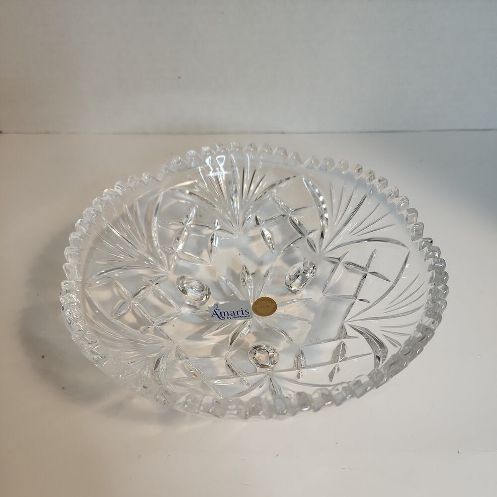 Amaris Crystal By Nachtmann 7.5" Bowl Tri Footed 24% Leaded Crystal Germany